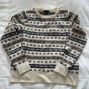 Lambs wool Cream Patterned Sweater